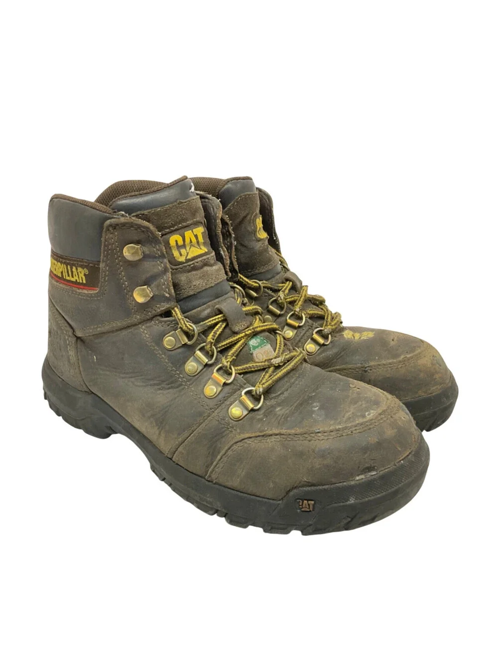 Caterpillar Men's Outline Steel Toe Steel Plate Leather Boots P720996 Brown 9W